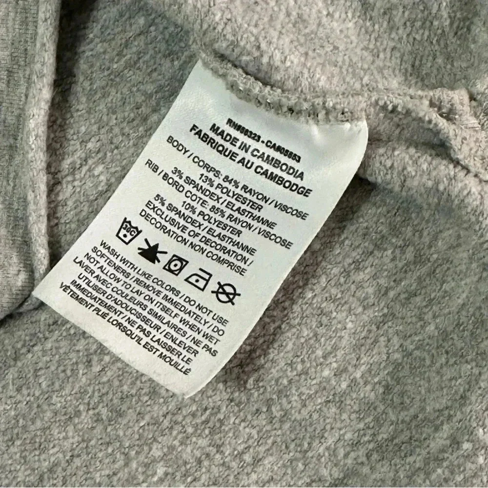Nike Yoga Women's Fleece Cover Up Grey Heather Size XL Oversized V-neck